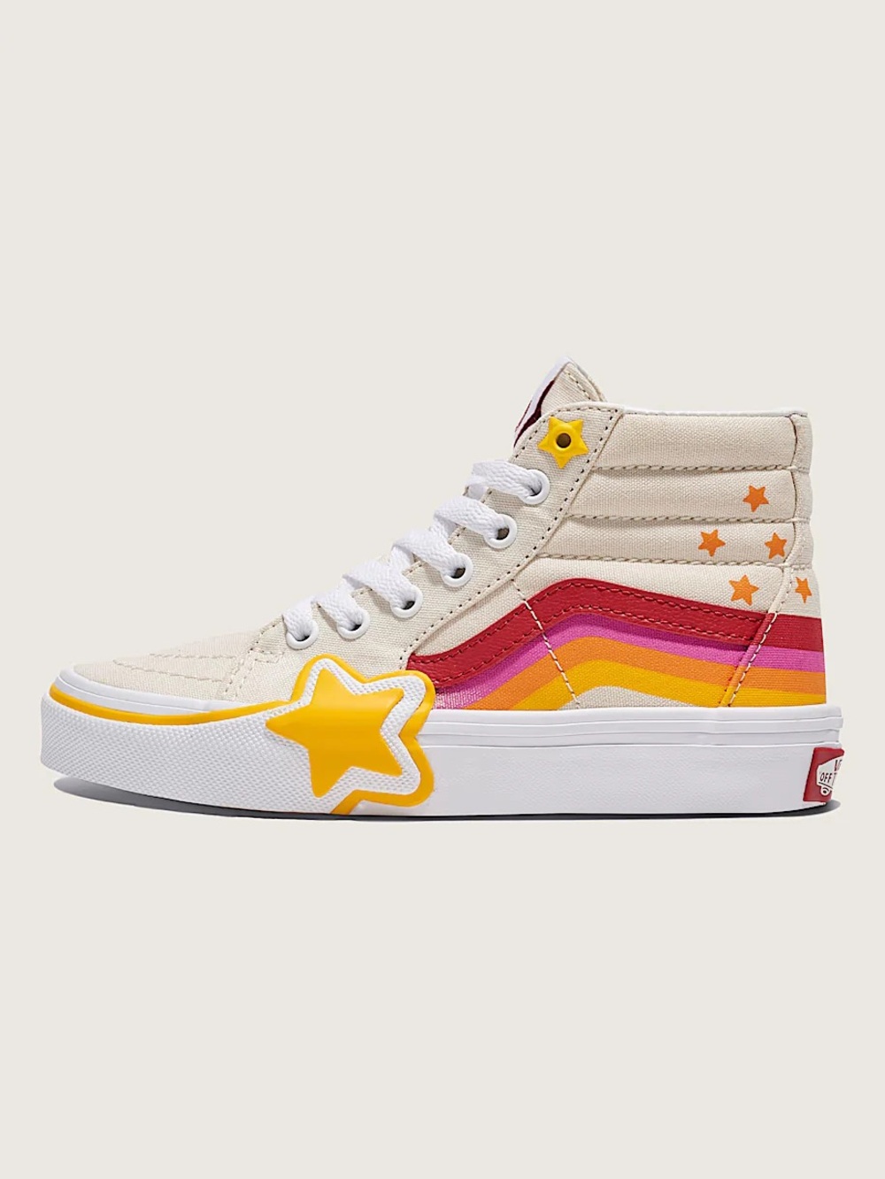 Vans Children's LITTLE KIDS SK8-HI SHOE Size 3 Beige Red Yellow
